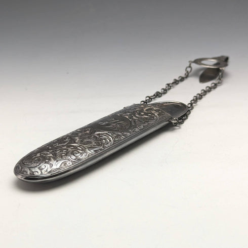 1900 British Antique Sterling Silver Chatelaine Case George Unite